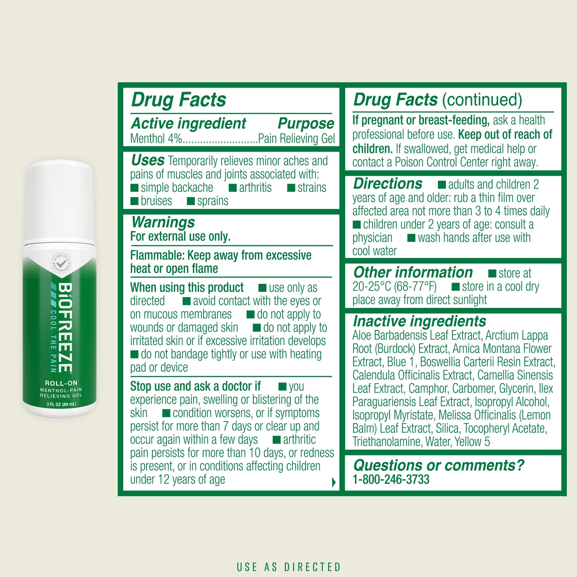 Set 2 chai dầu lạnh xoa bóp giảm đau nhanh Biofreeze Pain Reliever - hình ảnh chi tiết 3