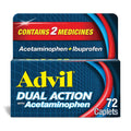 Viên giảm đau, hạ sốt Advil Dual Action Acetaminophen 250mg Ibuprofen 125mg 72 Caplets - hình ảnh sản phẩm chính