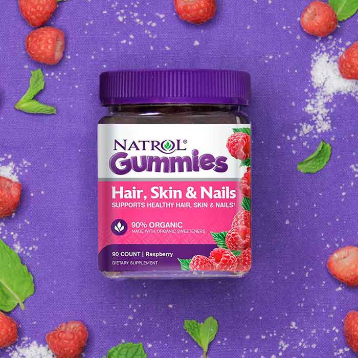 Kẹo dẻo đẹp da móng tóc Natrol Gummies Hair Skin Nails 90 viên - hình ảnh chi tiết 4