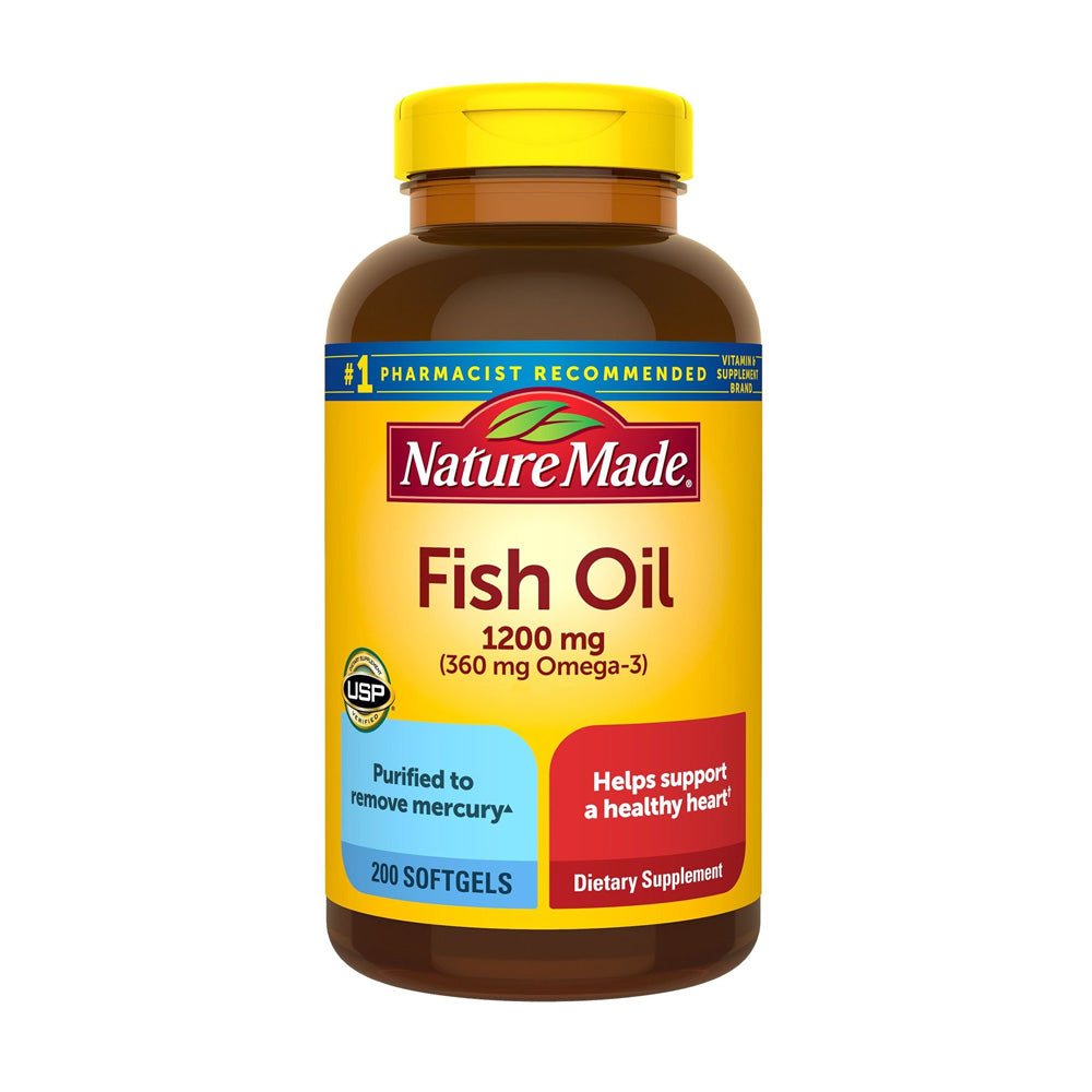 Viên uống dầu cá Omega 3 của Mỹ Nature Made Fish Oil 1200mg hộp 200 viên - ảnh sản phẩm 1