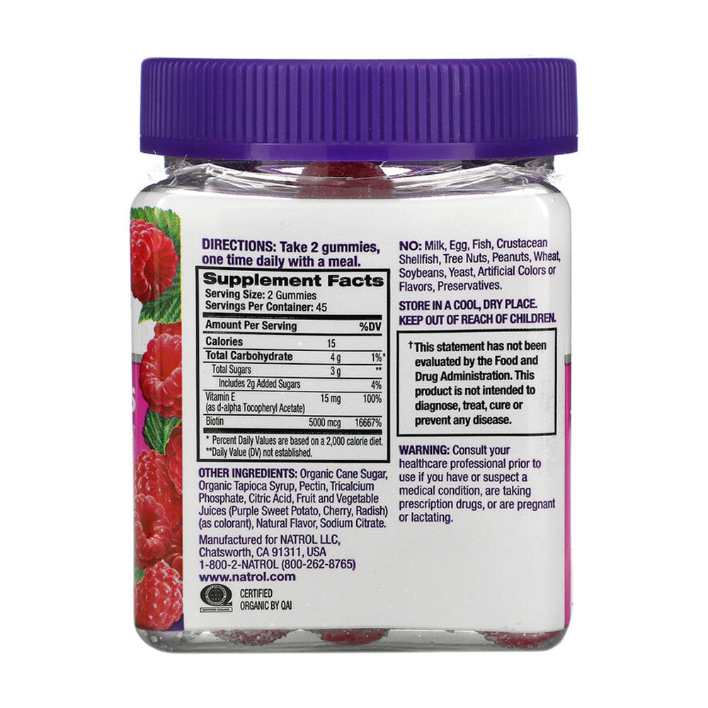 Kẹo dẻo đẹp da móng tóc Natrol Gummies Hair Skin Nails 90 viên - hình ảnh chi tiết 2