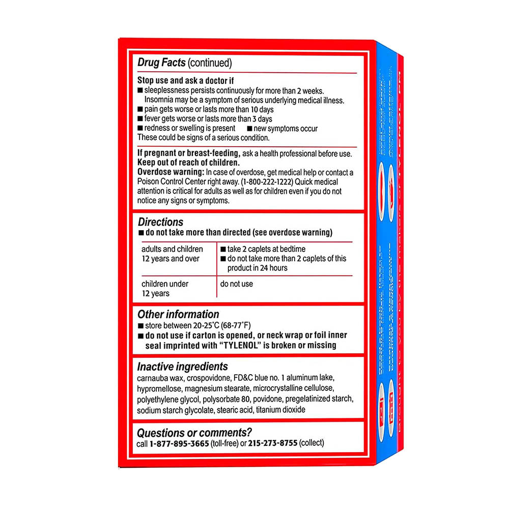 Viên uống giảm đau + hỗ trợ giấc ngủ Tylenol PM 150 viên - hình ảnh chi tiết 4