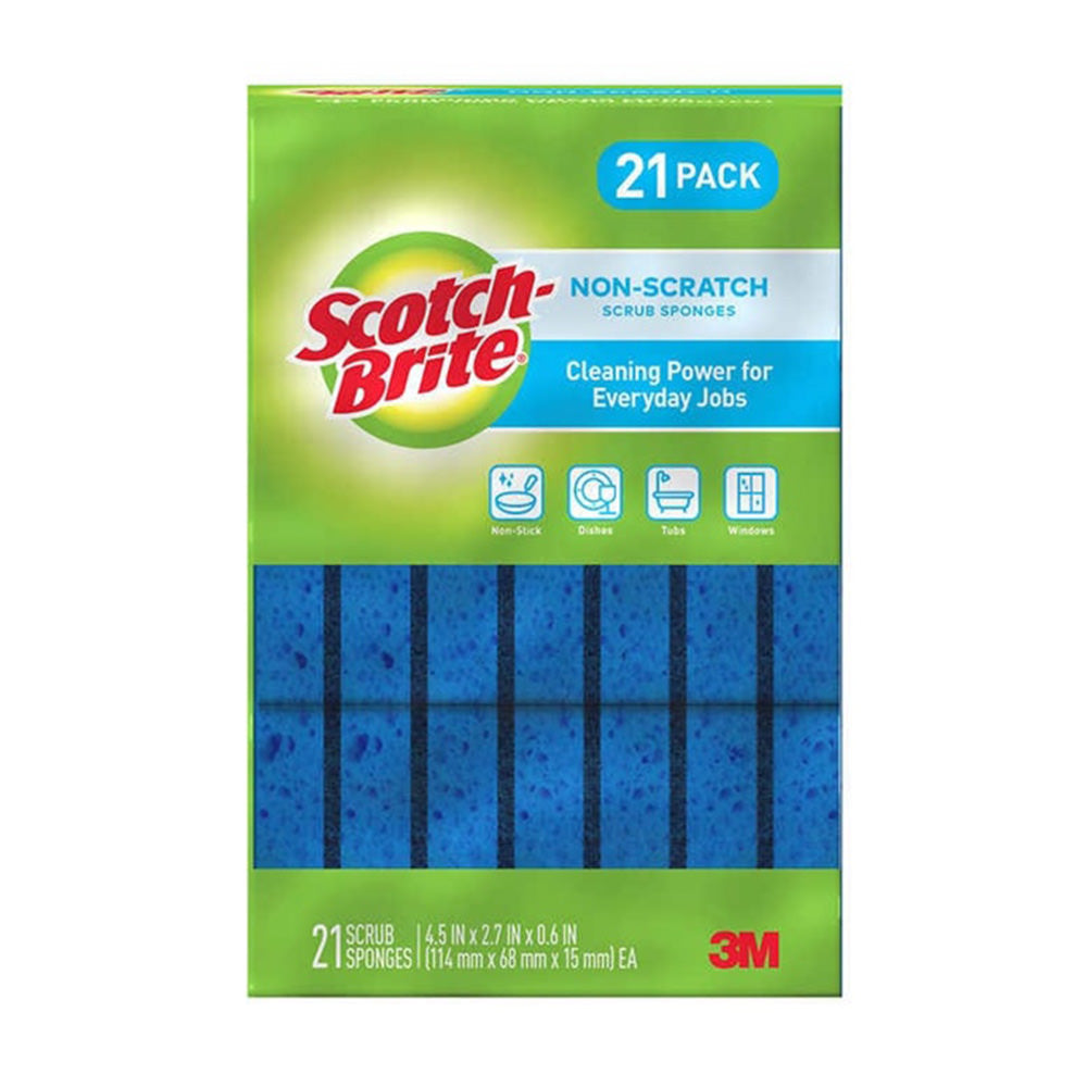 Miếng rửa chén siêu sạch Scotch-Brite Non-Scratch Sponge, 21-count (Xanh) - ảnh sản phẩm 1