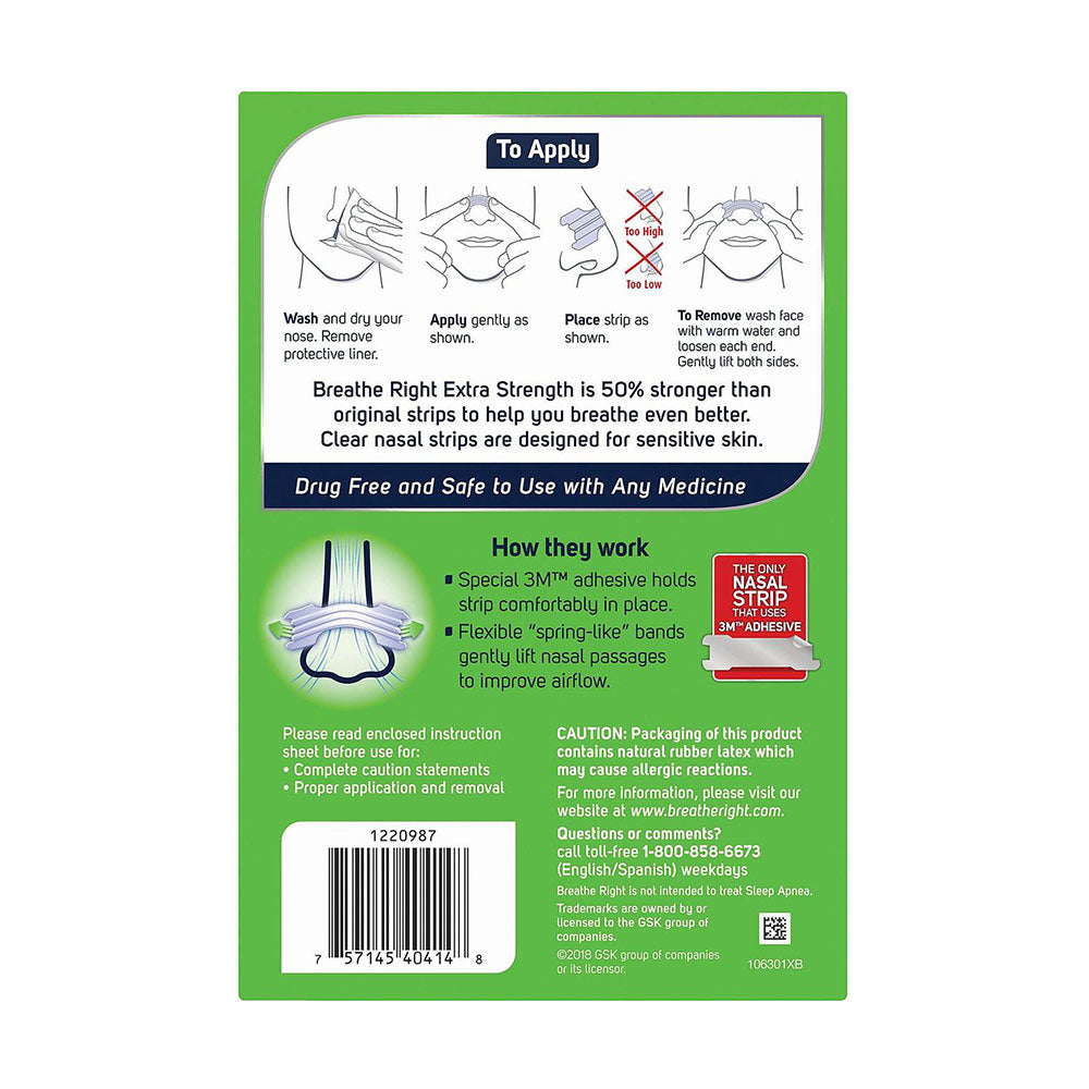 Miếng dán thông mũi, chống ngáy Breathe Right 72 miếng (Xanh) - hình ảnh chi tiết 2