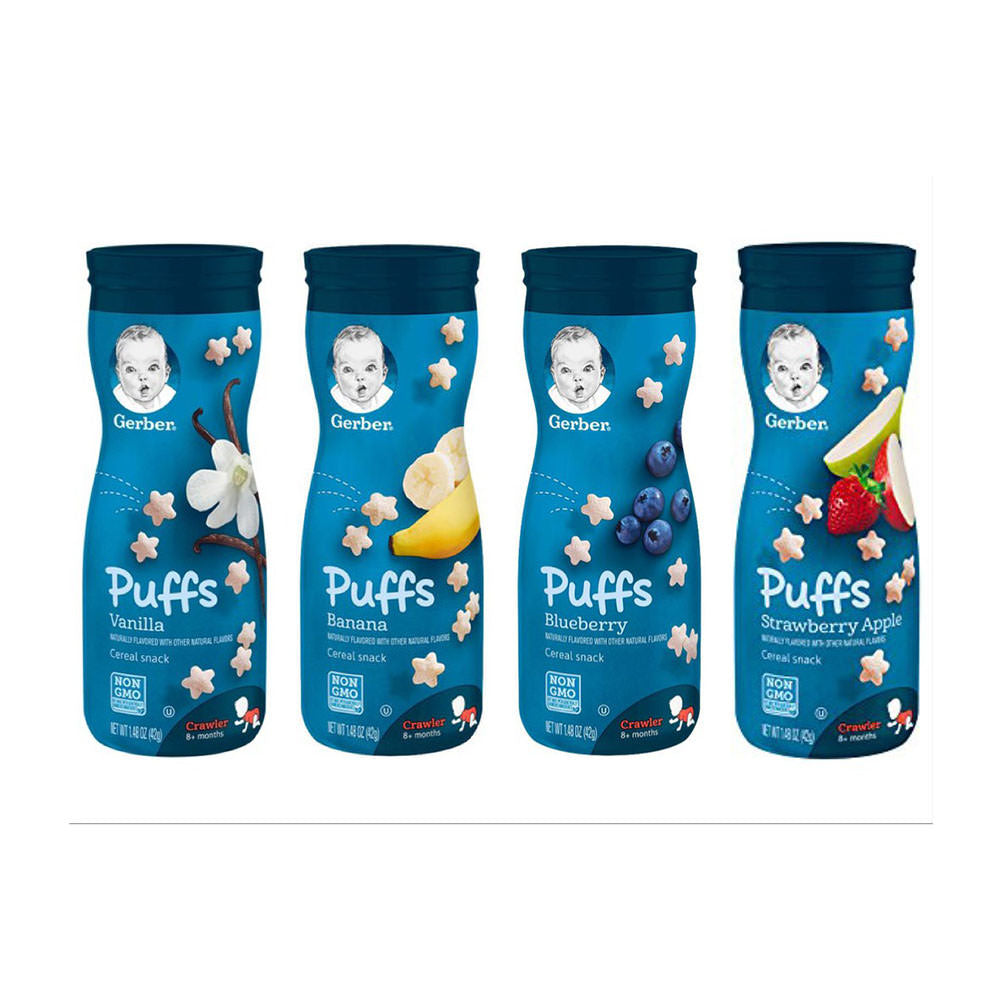 Bánh ăn dặm Gerber Graduates Puffs hương trái cây 42g của Mỹ - hình ảnh chi tiết 4
