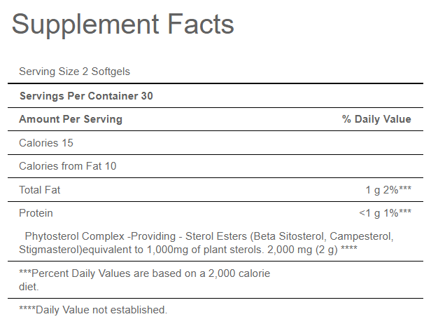 Viên uống giảm mỡ máu, giảm nguy cơ mắc bệnh tim mạch Double Strength Phytosterol Complex 1000mg Puritan’s Pride lọ 100 viên - hình ảnh chi tiết 3