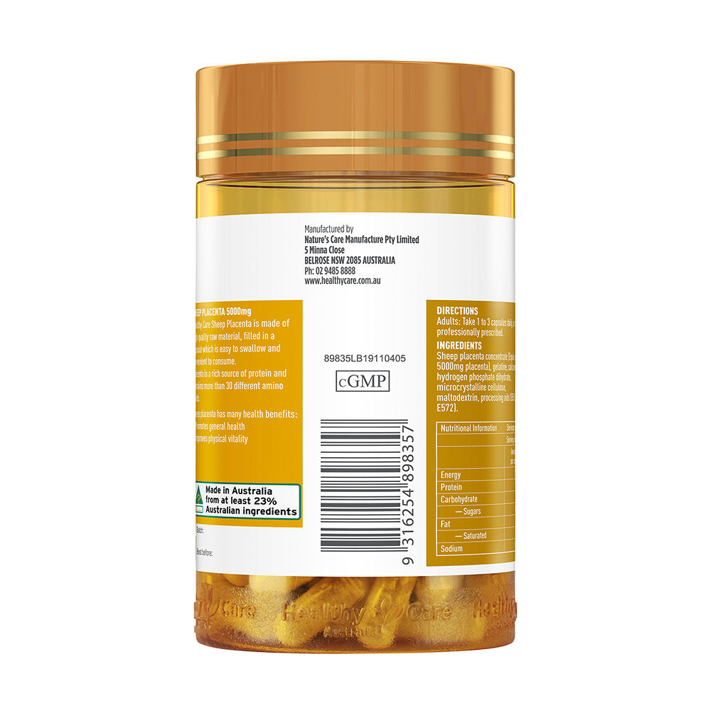 Viên uống nhau thai cừu Healthy Care Sheep Placenta 5000mg 100 viên - hình ảnh chi tiết 4