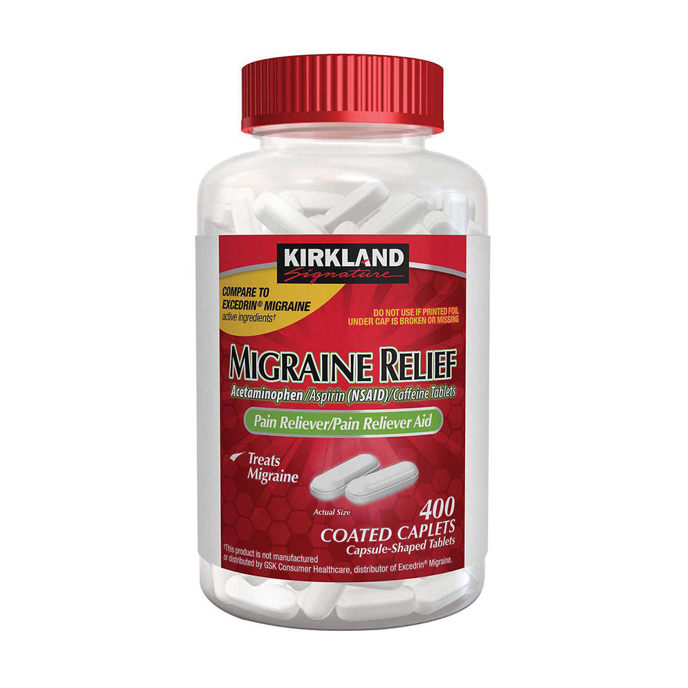 Viên uống hỗ trợ chứng đau nửa đầu Kirkland Signature Migraine Relief 400 Caplets - hình ảnh sản phẩm chính