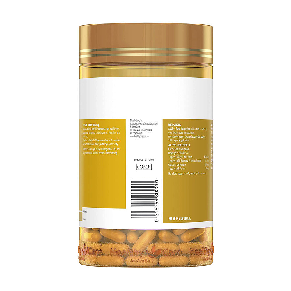 Sữa Ong Chúa Healthy Care Royal Jelly 1000mg 365 Viên của Úc - hình ảnh chi tiết 4