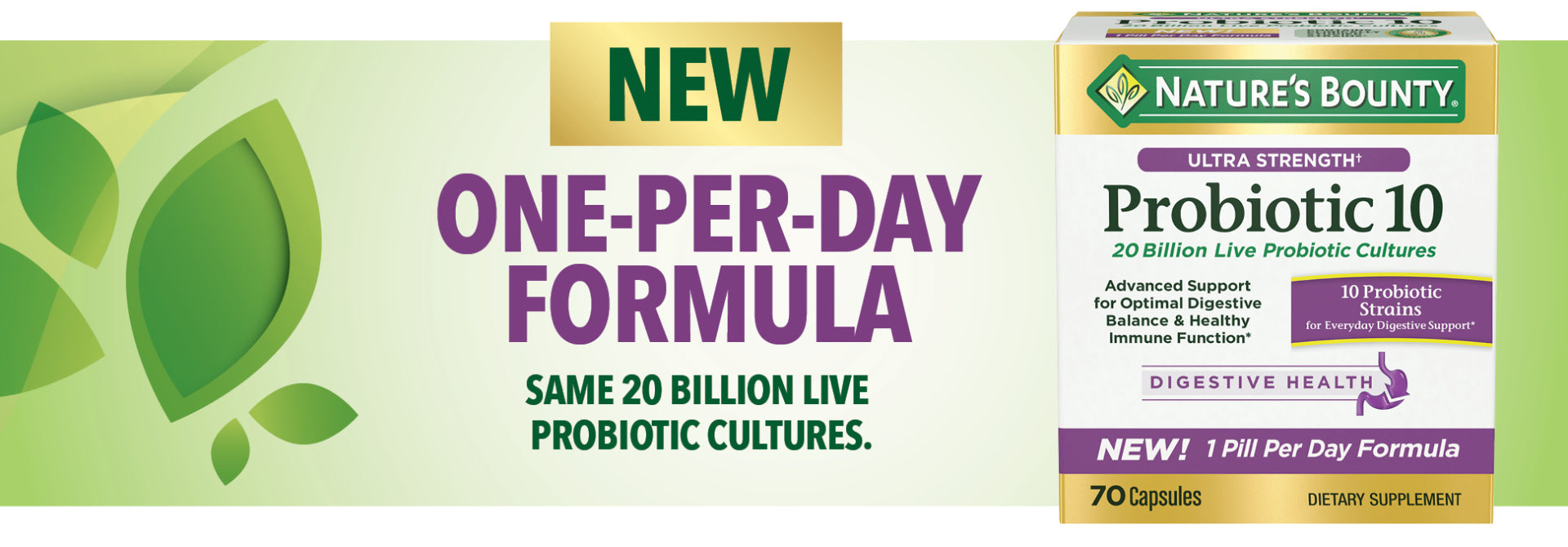 Hỗ trợ hệ tiêu hóa và đường ruột Nature’s Bounty Advanced Probiotic 10 70 viên - hình ảnh chi tiết 5
