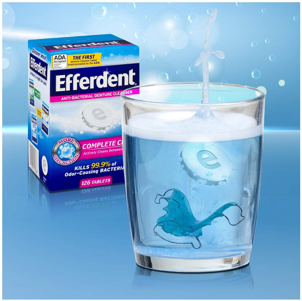 Viên vệ sinh răng giả Efferdent Anti-Bacterial Denture Cleanser 126 viên - hình ảnh chi tiết 3