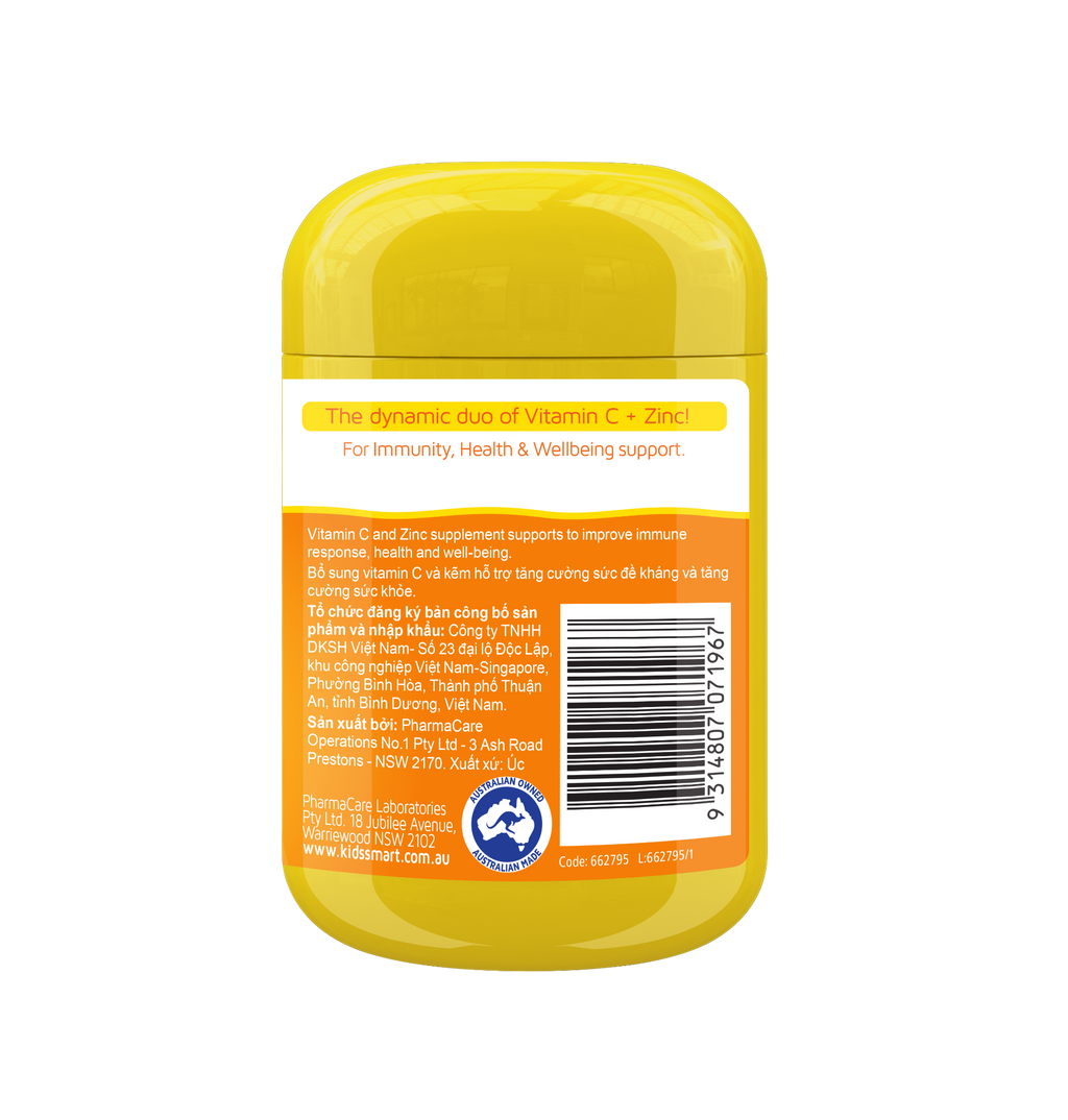 Kẹo dẻo bổ sung Vitamin C và Kẽm Kids Smart Vitamin C+Zinc 120 Gummies - hình ảnh chi tiết 2