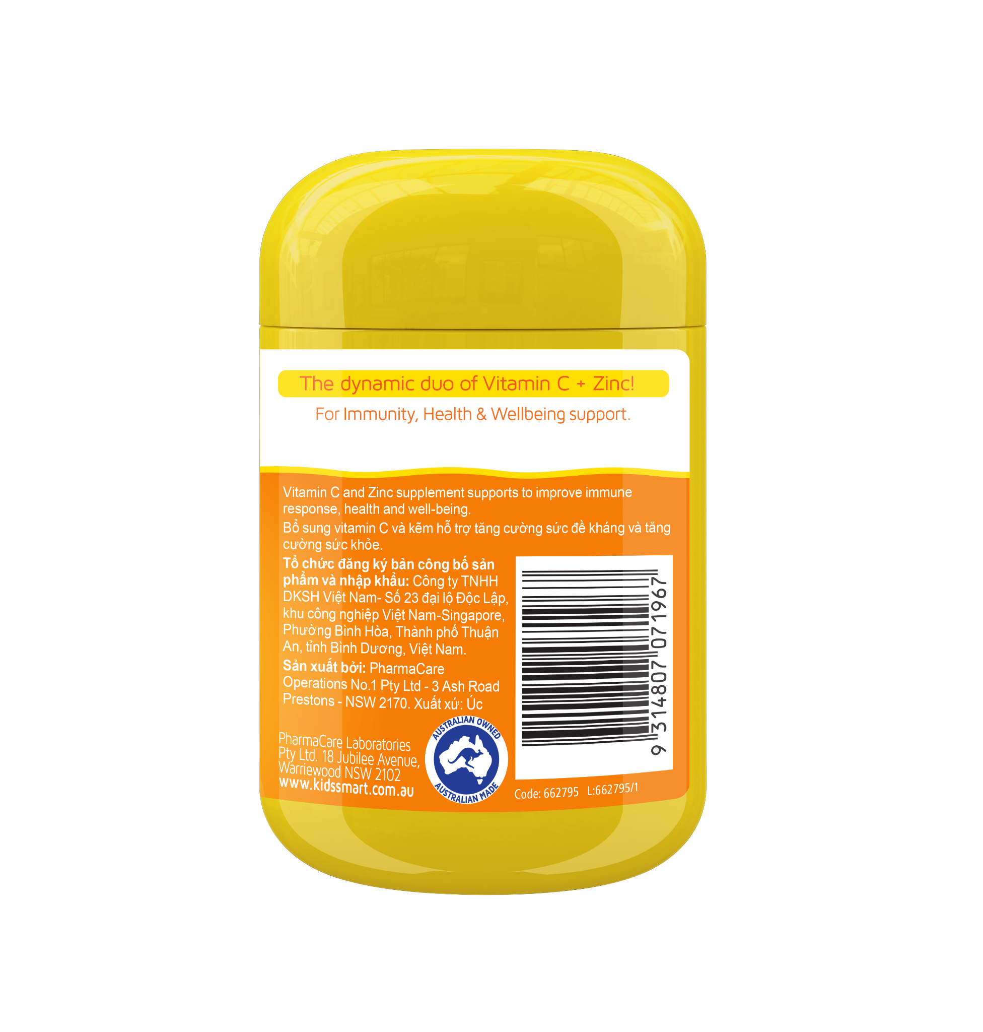 Kẹo dẻo bổ sung Vitamin C và Kẽm Kids Smart Vitamin C+Zinc 120 Gummies - hình ảnh chi tiết 2