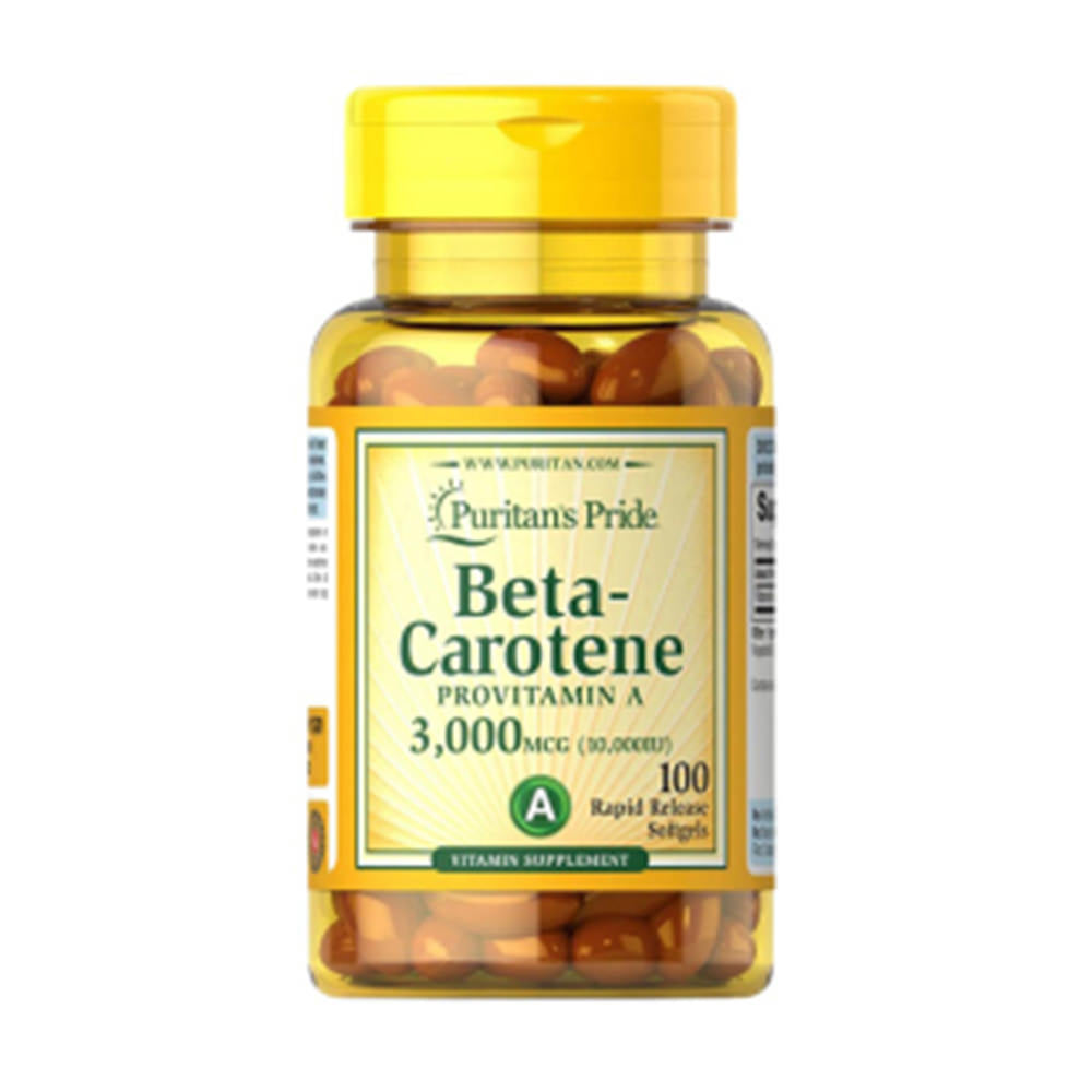Viên bổ sung Vitamin A Beta Carotene 3000mcg (10.000IU) Puritan’s Pride lọ 100 viên - hình ảnh sản phẩm chính