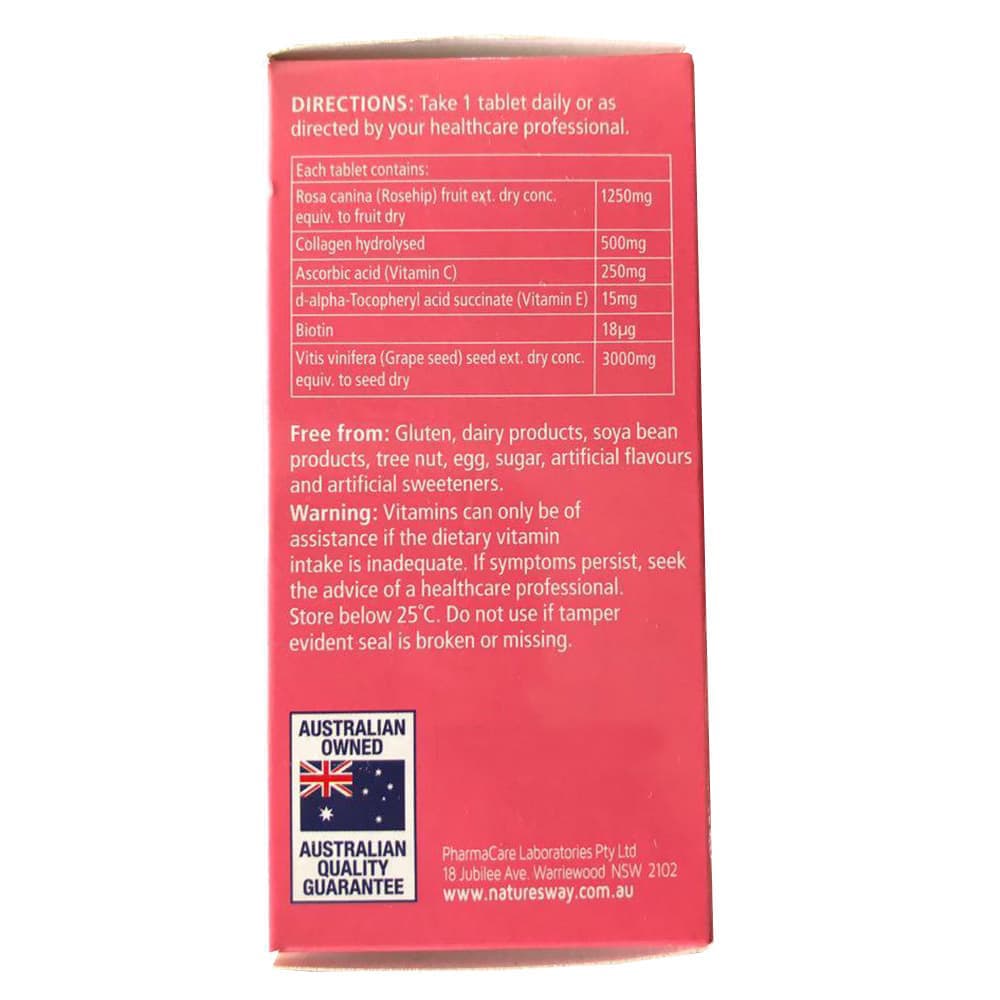 Viên uống Collagen trắng da Nature’s Way Beauty Rosehip Collagen 60 viên - hình ảnh chi tiết 4