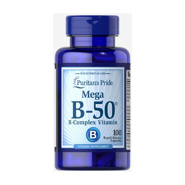 Viên uống bổ sung Vitamin B tổng hợp Puritan's Pride Mega B-50 B-Complex Vitamin 100 viên - hình ảnh sản phẩm chính