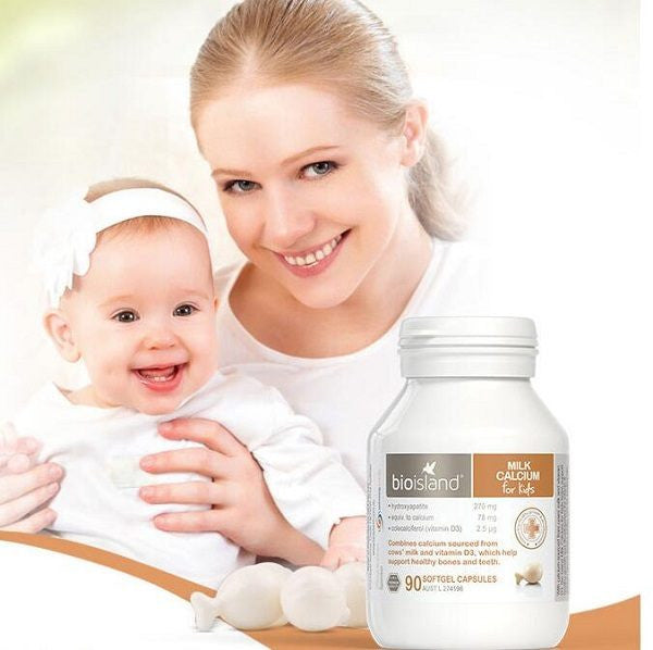 Viên uống bổ sung Canxi cho bé Bioisland Milk Calcium 90 viên của Úc - hình ảnh chi tiết 4