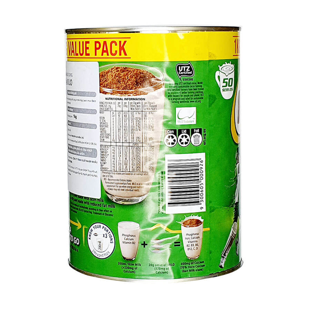 Sữa Nestlé Milo Value Pack 1kg của Úc - hình ảnh chi tiết 4