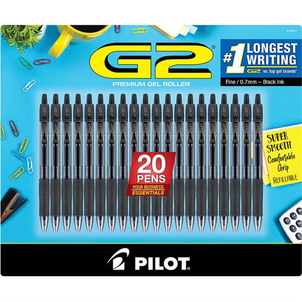 Set Viết Pilot G2 Gel Pen, Black, 20-pack - ảnh sản phẩm 1
