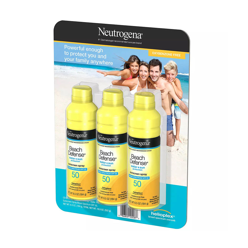 Set 3 chai xịt chống nắng Neutrogena Beach Defense SPF50 184g - hình ảnh chi tiết 2