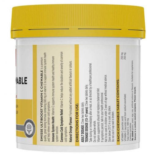 Viên nhai bổ sung vitamin C Swisse Vitamin C Chewable 500mg 310 viên - hình ảnh chi tiết 2