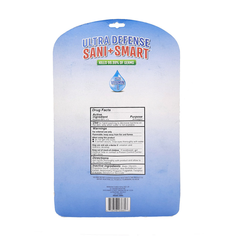 Gel rửa tay khô diệt khuẩn 99.99% Ultra Defense Sani + Smart Hand Sanitizer 50ml vỉ 6 chai của Mỹ - hình ảnh chi tiết 2