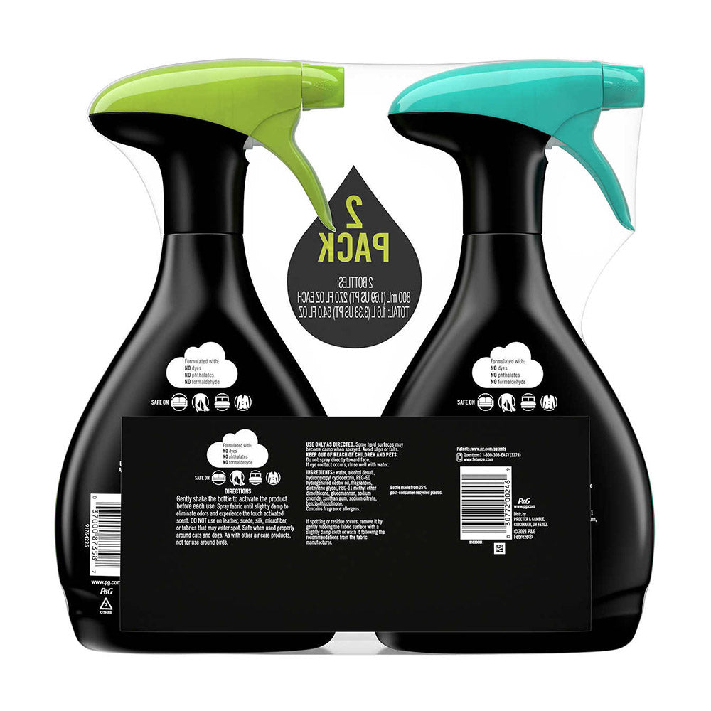 Nước xịt thơm quần áo, chống nhăn Febreze Unstopables Touch Fabric Refresher, 800ml x2 - hình ảnh chi tiết 2