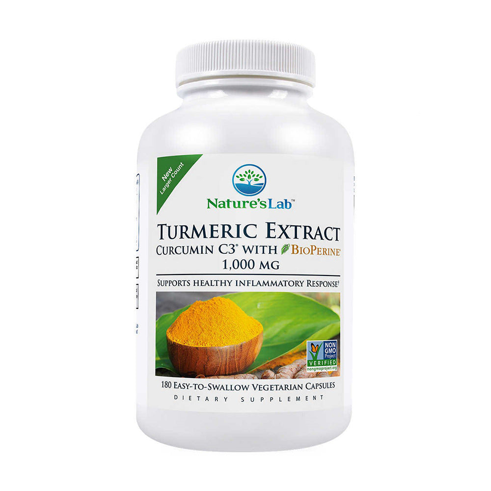 Viên uống tinh chất nghệ cao cấp Nature's Lab Turmeric Curcumin C3 1000mg 180 viên - hình ảnh sản phẩm chính