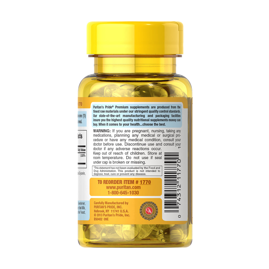 Vitamin E Puritan's Pride -400 iu with Selenium 50 mcg 100 viên của Mỹ - hình ảnh chi tiết 4