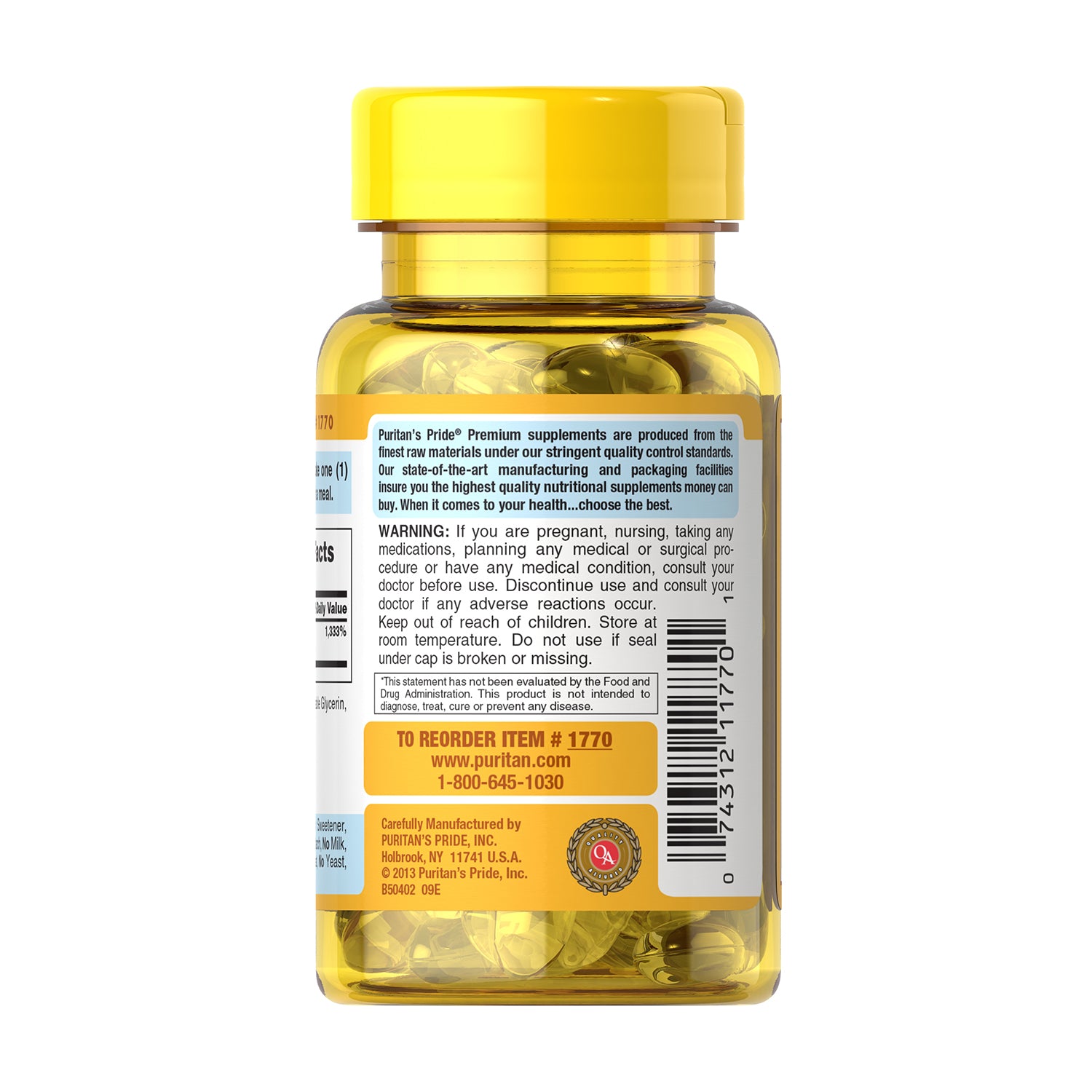 Vitamin E Puritan's Pride -400 iu with Selenium 50 mcg 100 viên của Mỹ - hình ảnh chi tiết 4