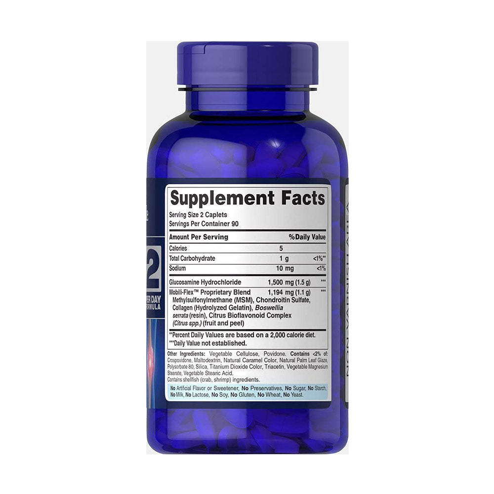 Hỗ trợ xương khớp Viên uống hổ trợ xương khớp Puritan's Pride Glucosamine 180 viên - hình ảnh chi tiết 2