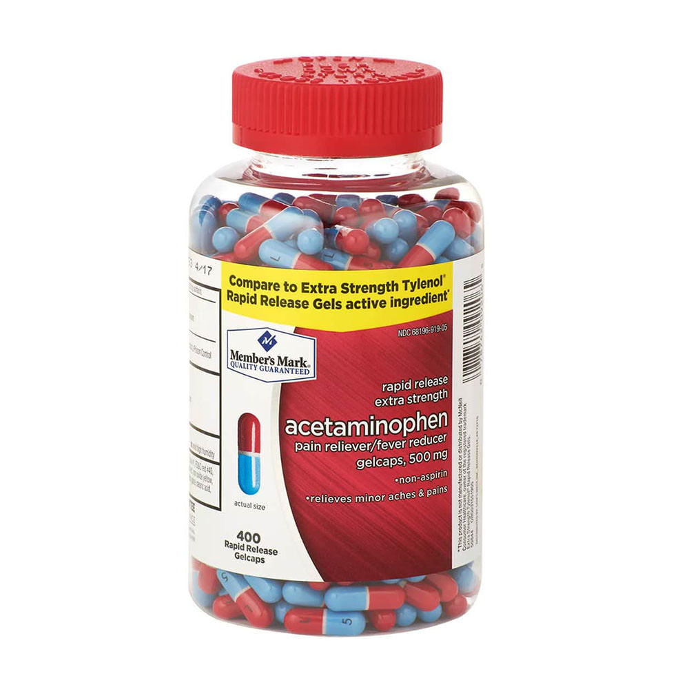 Hạ sốt giảm đau Member’s Mark Acetaminophen 500mg 400 viên - hình ảnh sản phẩm chính