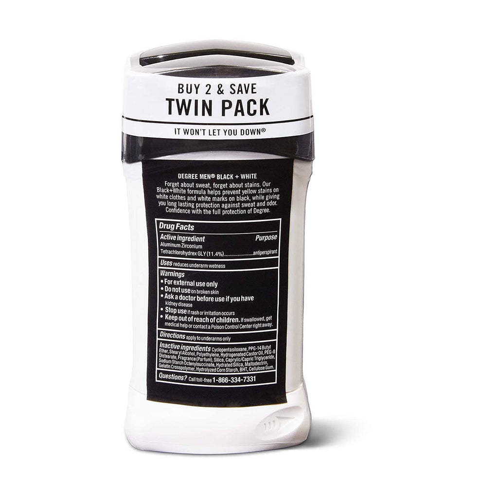 Lăn khử mùi cho nam Degree Men Black & White UltraClear 76g - hình ảnh chi tiết 2