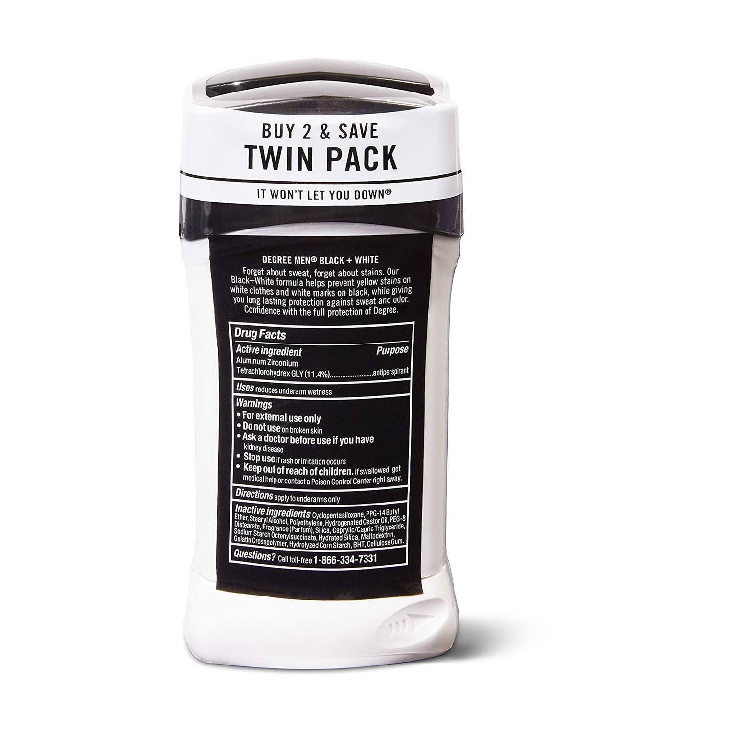 Lăn khử mùi cho nam Degree Men Black & White UltraClear 76g - hình ảnh chi tiết 2