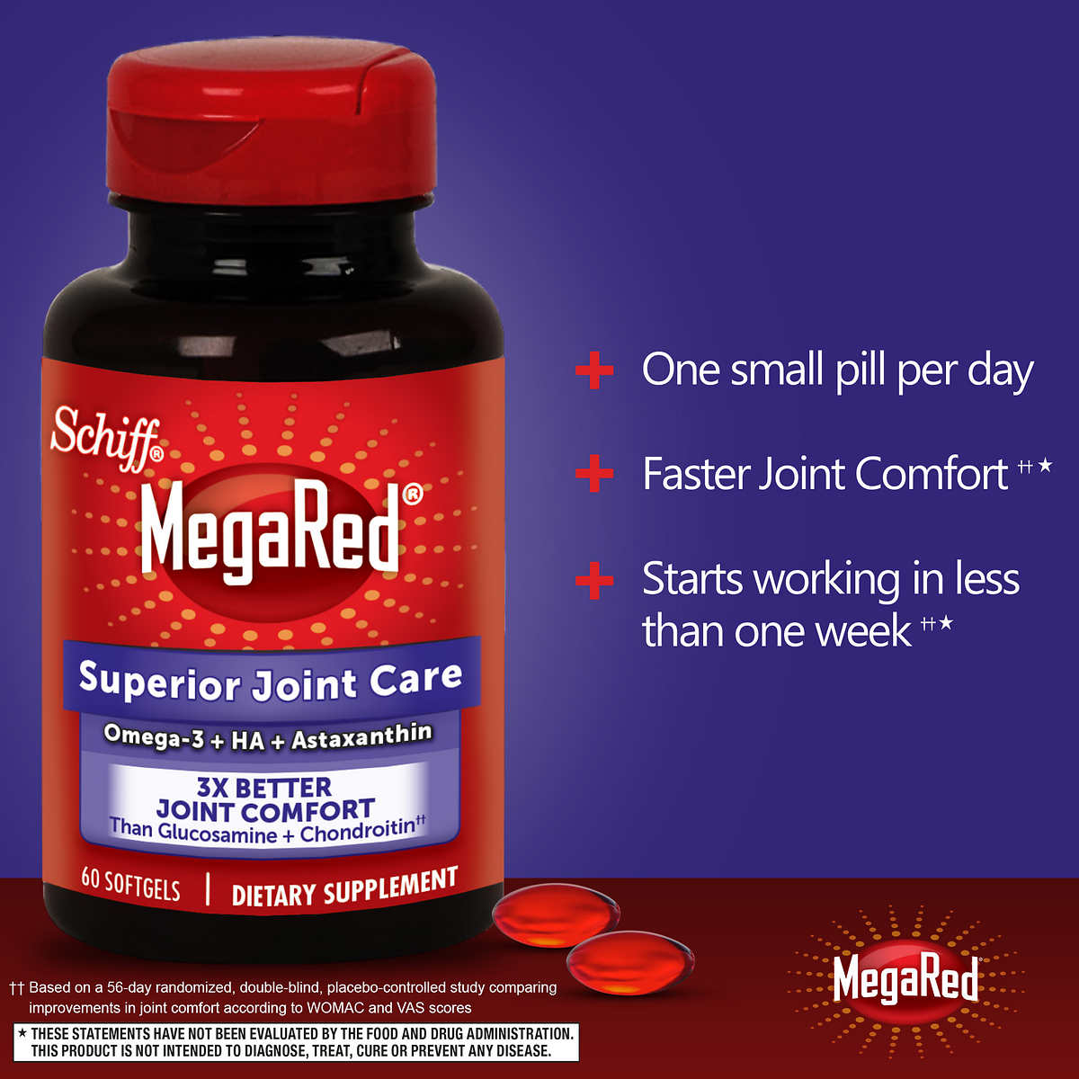 Viên bổ khớp Schiff MegaRed Joint Care của Mỹ 60 viên - hình ảnh chi tiết 3