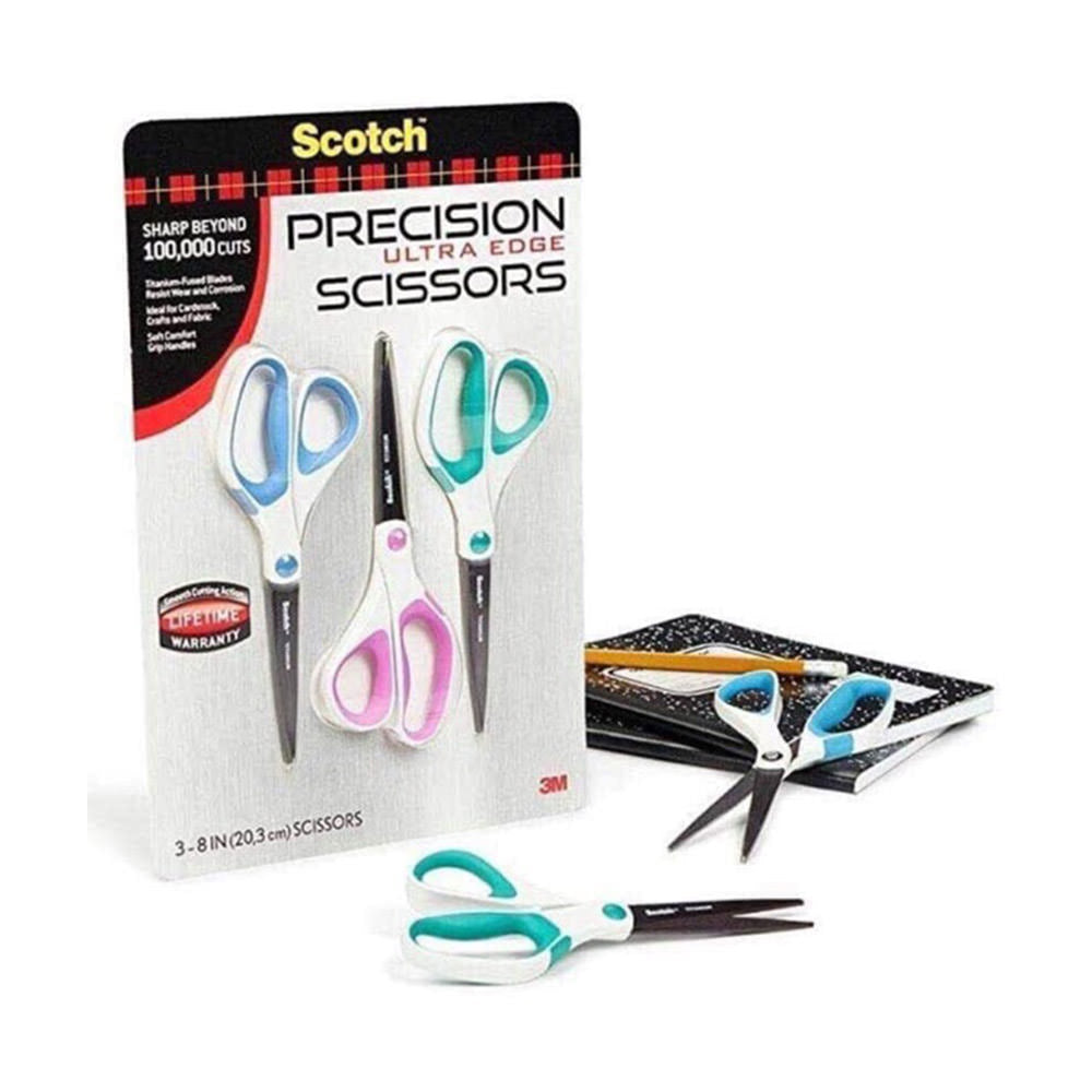 Set kéo 3M Scotch Precision Ultra Edge 8" Scissor, 3-count - hình ảnh chi tiết 2