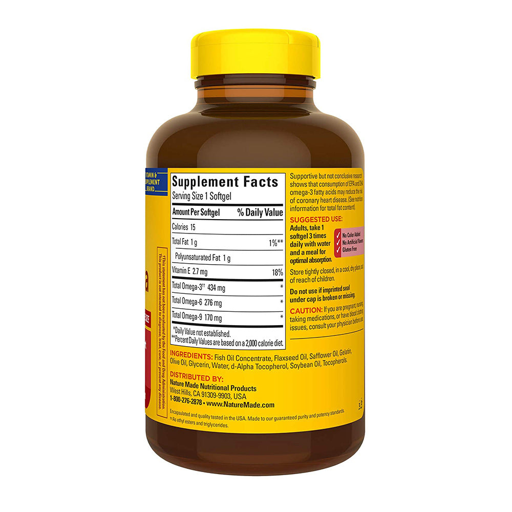 Viên uống Triple Omega 3 6 9 Nature Made hộp 180 viên của Mỹ - hình ảnh chi tiết 2