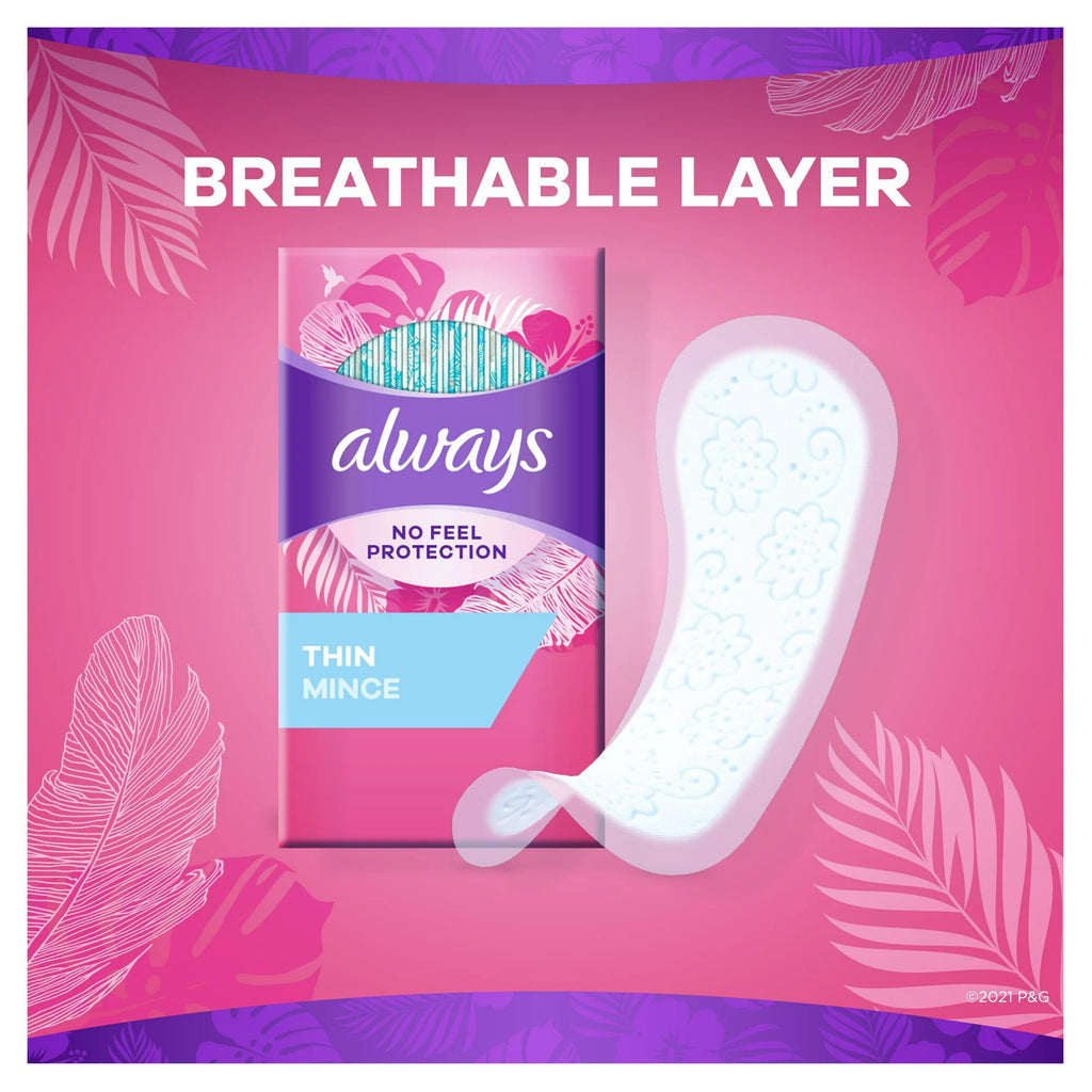 Băng vệ sinh Always Thin Daily Liners Unscented, 20 Ct - hình ảnh chi tiết 3