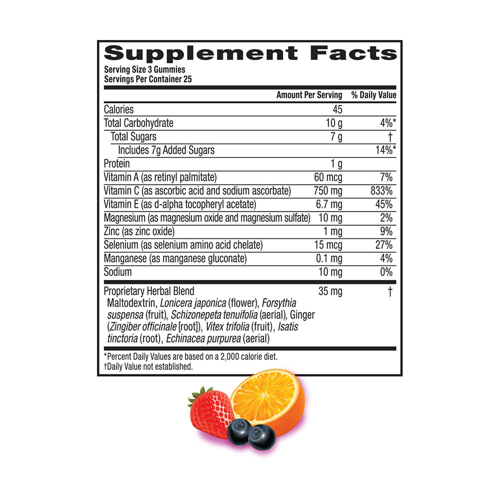 Kẹo dẻo bổ sung vitamin tăng đề kháng Airborne Immune Support Supplement 75 viên - hình ảnh chi tiết 3