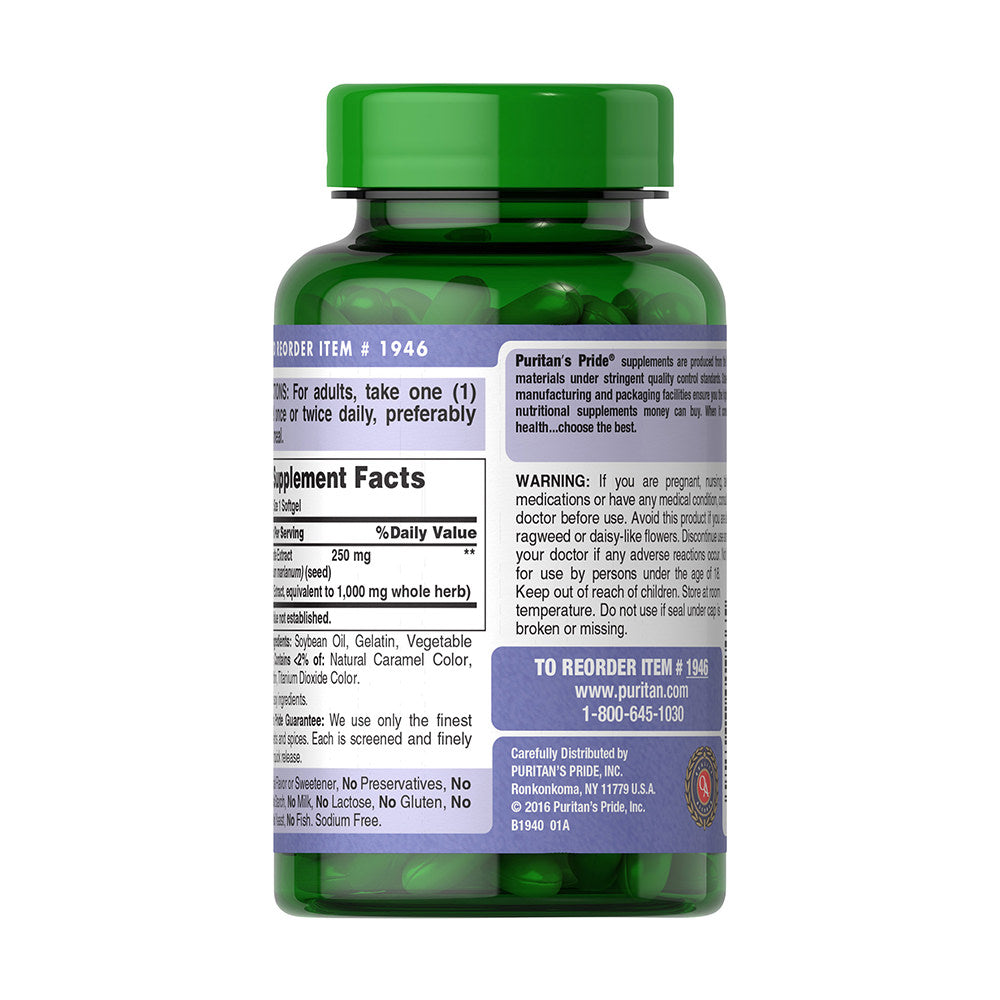 Hỗ trợ cho gan Milk Thistle 1000mg Puritan Pride 180 viên của Mỹ - hình ảnh chi tiết 3
