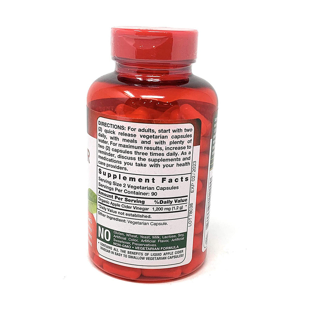 Viên giấm táo hữu cơ Nature’s Truth Apple Cider Vinegar 1200mg 180 viên - hình ảnh chi tiết 3