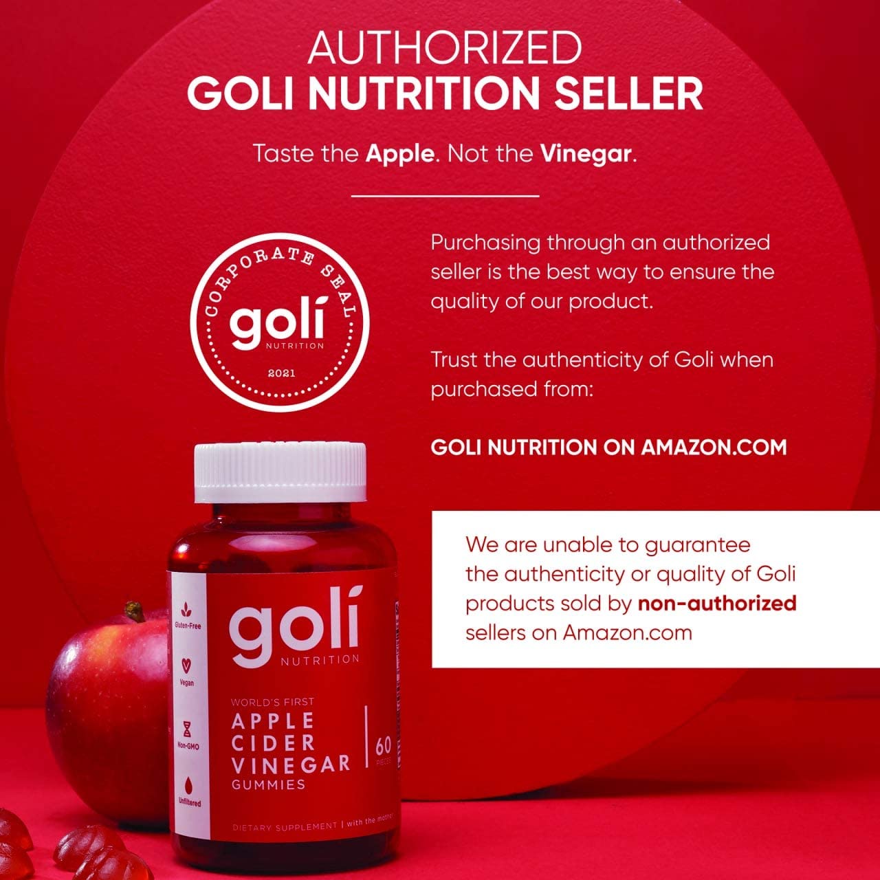 Kẹo dẻo giấm táo Goli Apple Cider Vinegar 60 Gummies - hình ảnh chi tiết 3