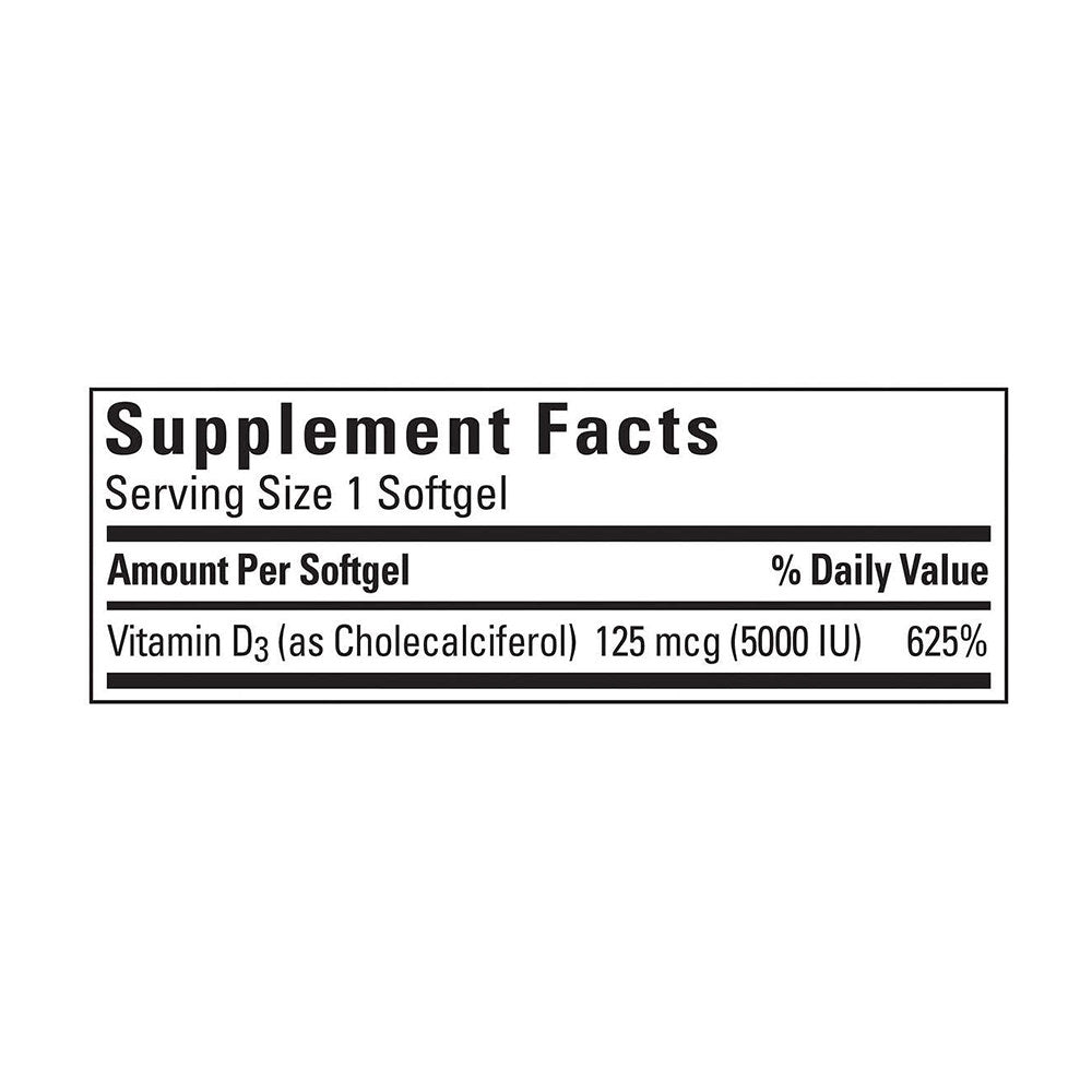 Viên bổ sung Vitamin D3 5000IU, Nature Made 220 viên - hình ảnh chi tiết 3