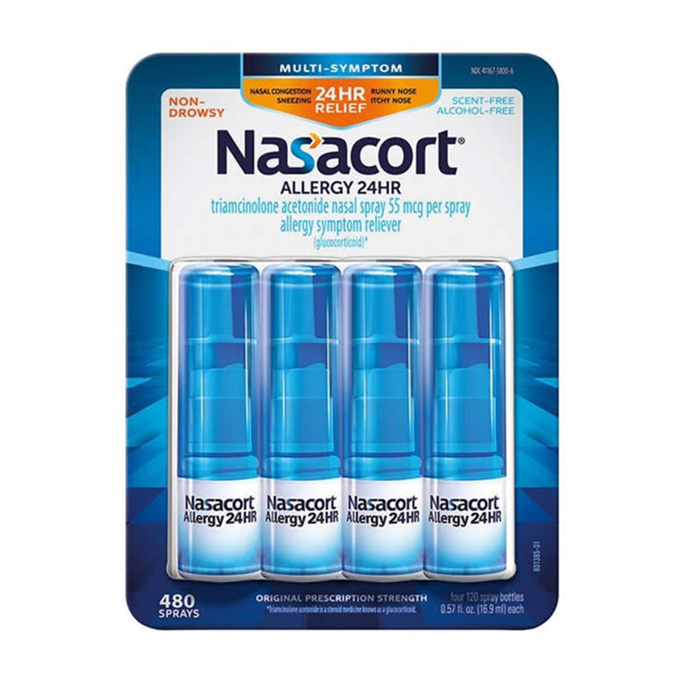 Xịt mũi giảm viêm xoang, dị ứng Nasacort Allergy 24HR, 480 Metered Sprays 16,9ml x 4 chai - hình ảnh sản phẩm chính