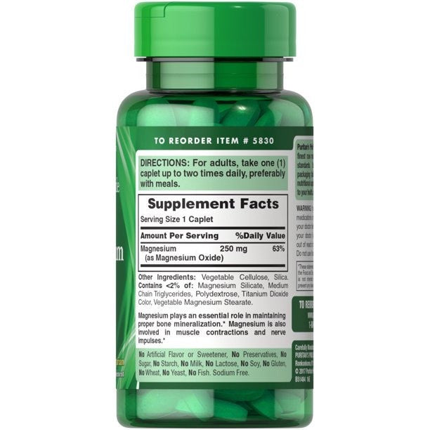 Viên uống hỗ trợ xương Puritan's pride Magnesium 250 mg hộp 100 viên - hình ảnh chi tiết 3