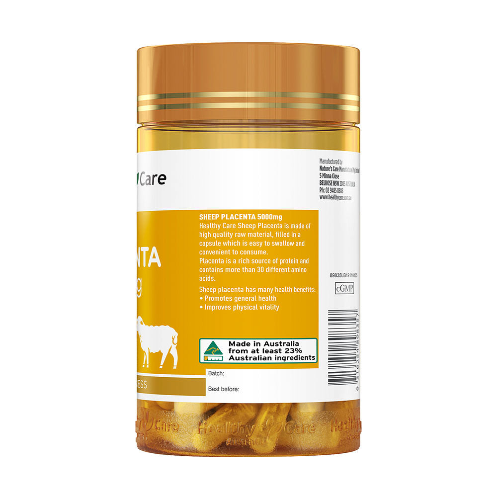 Viên uống nhau thai cừu Healthy Care Sheep Placenta 5000mg 100 viên - hình ảnh chi tiết 2