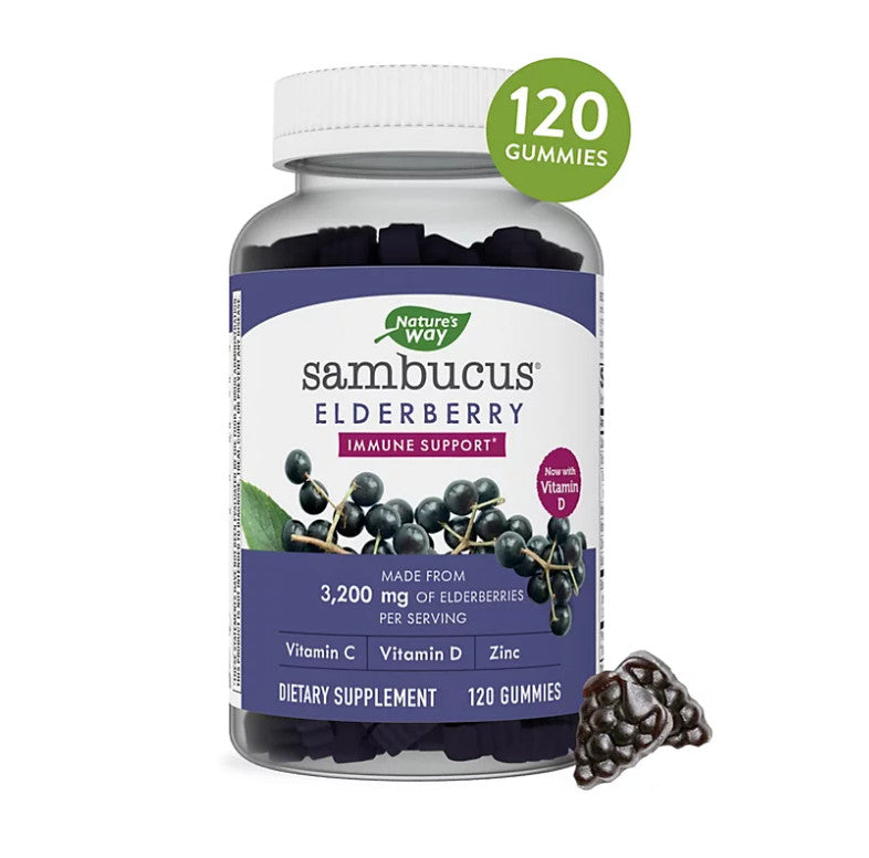 Kẹo dẻo hỗ trợ tăng đề kháng Nature’s Way Sambucus Elderberry with Vitamin C and Zinc, 120 Gummies - hình ảnh chi tiết 2