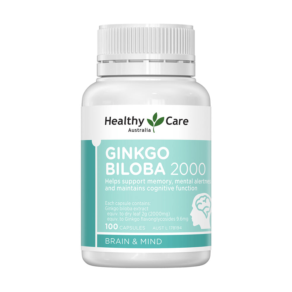 Viên bổ não Healthy Care Ginkgo Biloba 2000mg 100 viên của Úc - hình ảnh sản phẩm chính