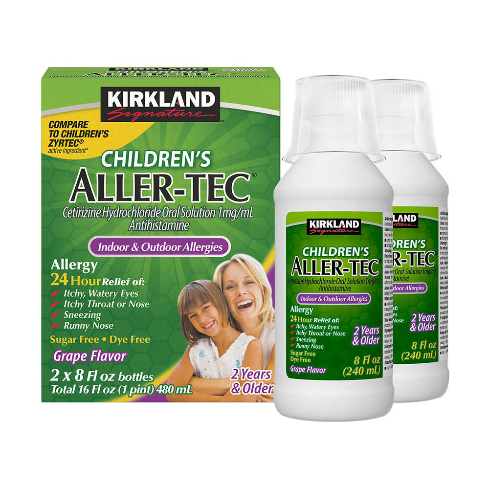 Siro chống dị ứng trong vòng 24h Kirkland Signature Children’s Aller-Tec 2 tuổi trở lên 2 x240ml - hình ảnh chi tiết 2
