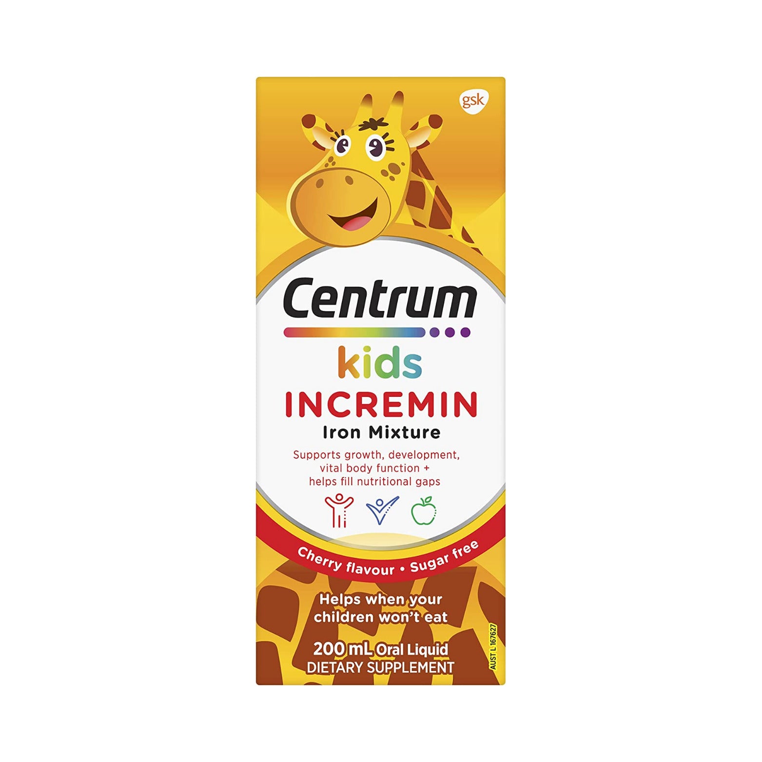 Siro dành cho bé biếng ăn Centrum Kids Incremin Iron Mixture 200ml của Úc - hình ảnh chi tiết 2